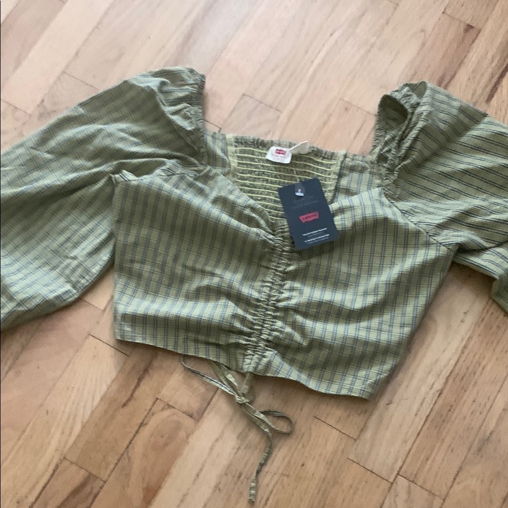Levi's Green Plaid Women's Top